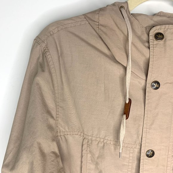 I. SPIEWAK &‎ SONS Beige Tan Hooded High Neck Windbreaker Jacket Sz M - Picture 2 of 10